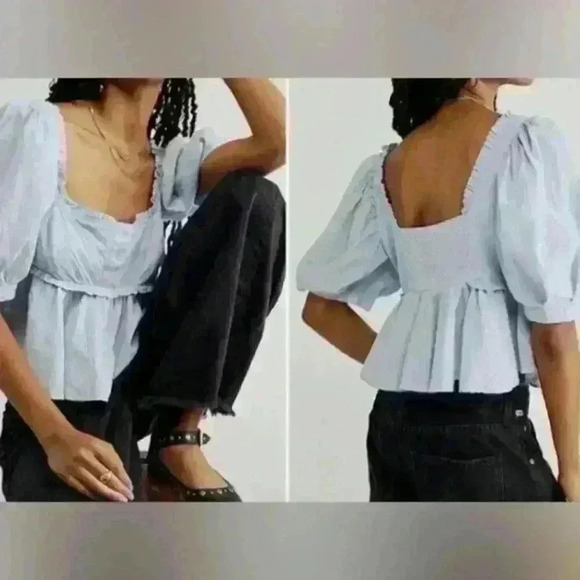 Free People Light Blue Crop Top - Picture 1 of 10